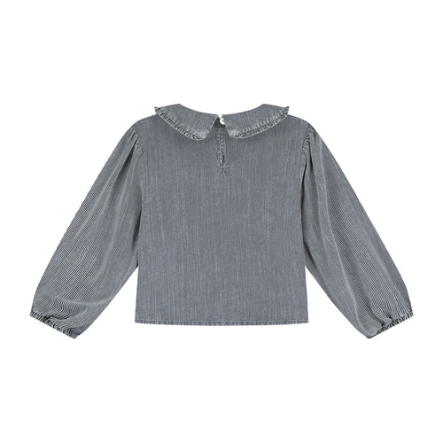 Charlie Petite | Nila Blouse | Blue/White Stripes