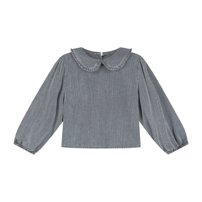 Charlie Petite | Nila Blouse | Blue/White Stripes