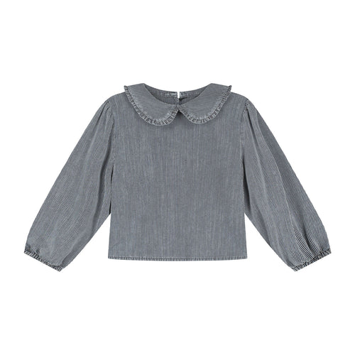 Charlie Petite | Nila Blouse | Blue/White Stripes