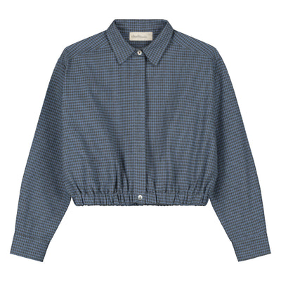 Charlie Petite | Odile Blouse - Mommy | Blue/Grey Checked