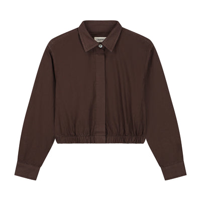 Charlie Petite | Odile blouse | Dark Brown