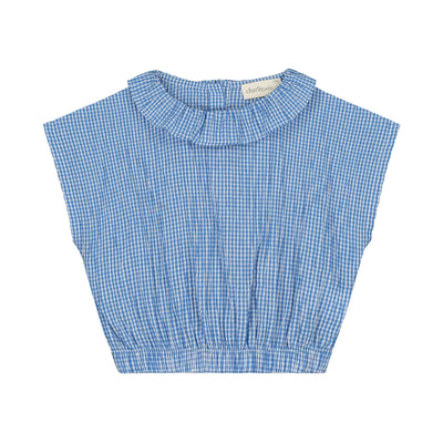 Charlie Petite | Paige Top | Blue/White Checks