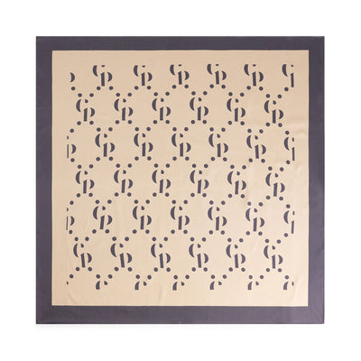 Posie Scarf | Ecru with Navy