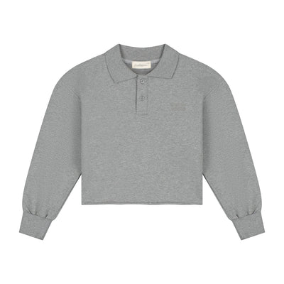 Pixy Polo Sweater | Grey Melange
