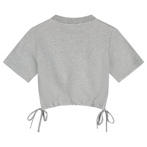 Charlie Petite | Roxy Cropped T-Shirt Sweater - Mini | Grey Melange