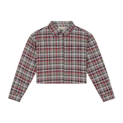 Charlie Petite | Sage Blouse | Red/Green/Grey Checked