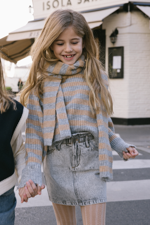 CHARLIE PETITE | Joan Sweater - Stripes Grey/Beige