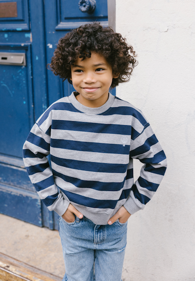 Charlie Petite | Jackson Sweater | Grey/Indigo