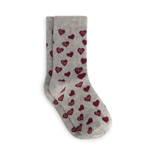 Charlie Petite | Seven Socks | Grey Melange with Bordeaux