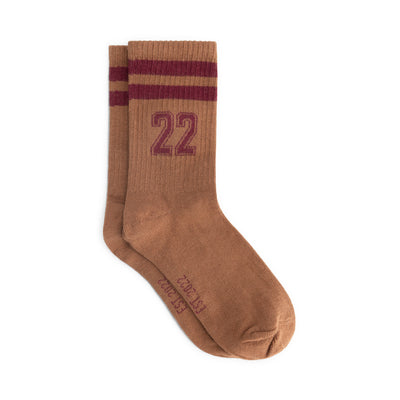 Charlie Petite | Sunny Socks | Brown with Bordeaux