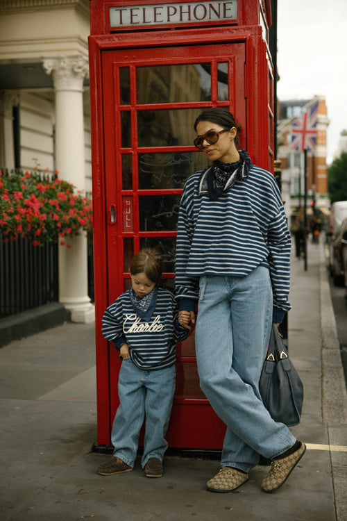 Charlie Petite | Su Longsleeve | Stripes Grey/Navy