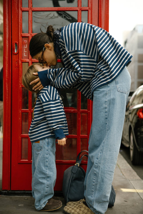 Charlie Petite | Su Longsleeve | Stripes Grey/Navy
