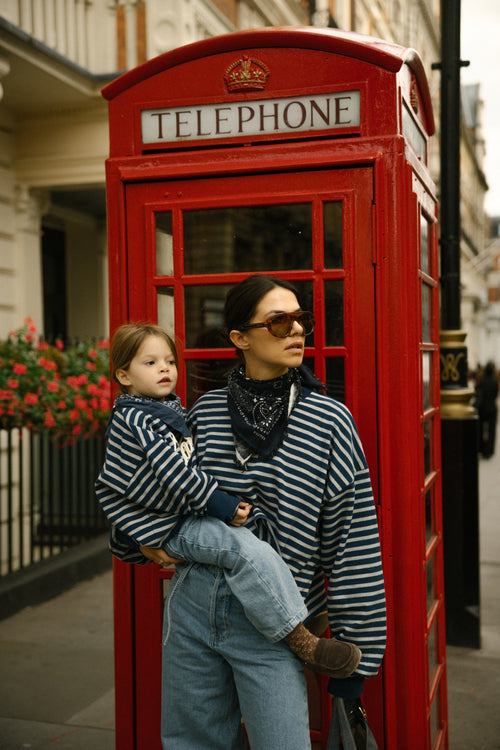 Charlie Petite | Su Longsleeve | Stripes Grey/Navy