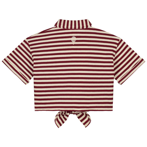 Charlie Petite | Georgie Blouse | Cream/Bordeaux