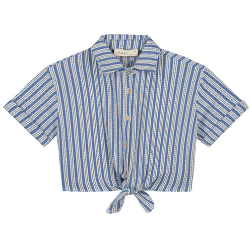 Charlie Petite | Georgie Blouse | Stripes Blue/White