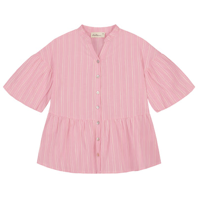 Charlie Petite | Isabelle Dress | Stripes Pink/White