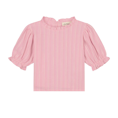 Charlie Petite | Isis Top | Stripes Pink/White