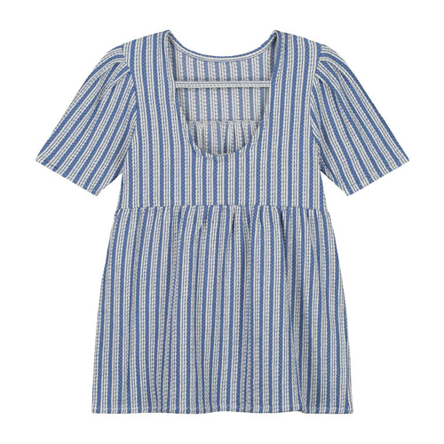 Charlie Petite | Lacy Dress | Stripes Blue/White