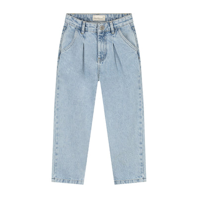 Charlie Petite | Laure Pleated Jeans | Light Snow Wash