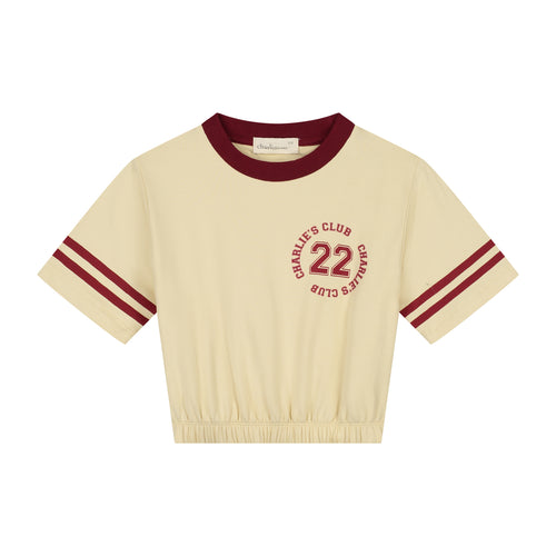 Charlie Petite | Lianne T-Shirt | Cream/Bordeaux