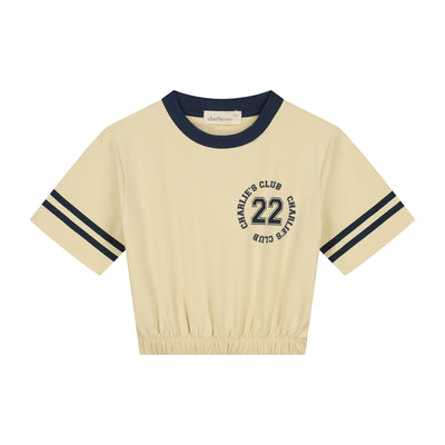 Charlie Petite | Lianne T-Shirt | Cream/Navy