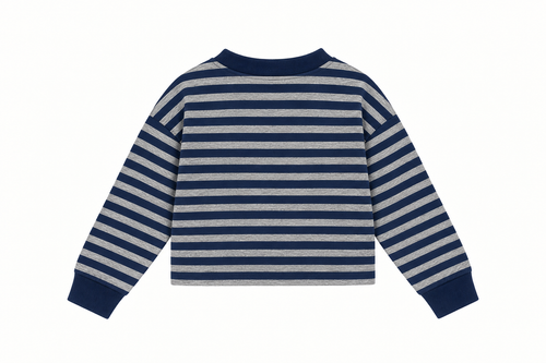 Charlie Petite | Su Longsleeve | Stripes Grey/Navy