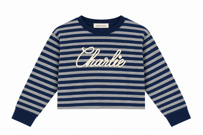 Charlie Petite | Su Longsleeve | Stripes Grey/Navy