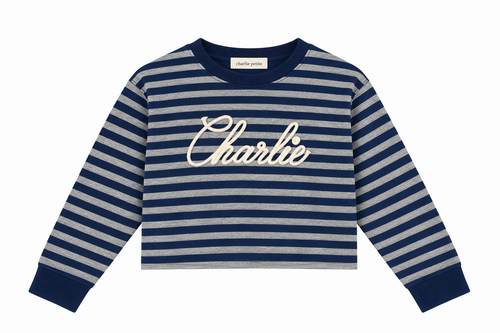 Charlie Petite | Su Longsleeve | Stripes Grey/Navy
