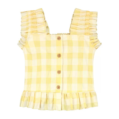 CHARLIE PETITE | TOP GINETTE YELLOW CHECK