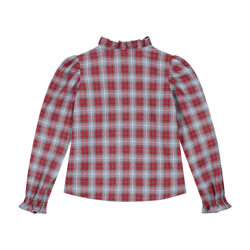 CHARLIE PETITE | BLOUSE BARBARA RED BLUE CHECK