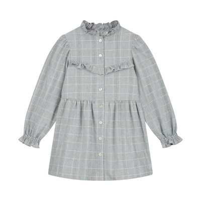 CHARLIE PETITE | DRESS FAUVE CHECK BLUE
